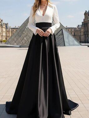 NWT Terani Couture 261E6204 Taffeta Mother of Bride Dress Ivory Black size 12